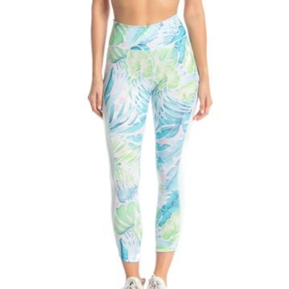 Nike tropical cropped leggings capri gym yoga pants activewear athletic workout - Picture 2 of 9